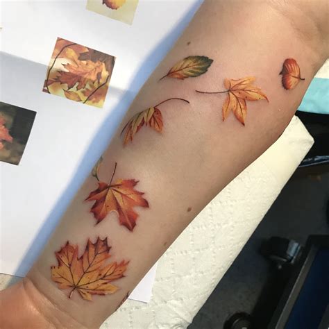 autumn leaf tattoo